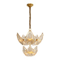 Modern Luxury Copper Glass Chandelier - Elegant Ceiling Light Fixture