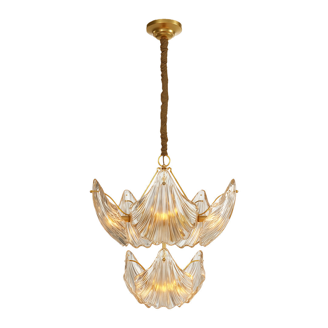 Modern Luxury Copper Glass Chandelier - Elegant Ceiling Light Fixture