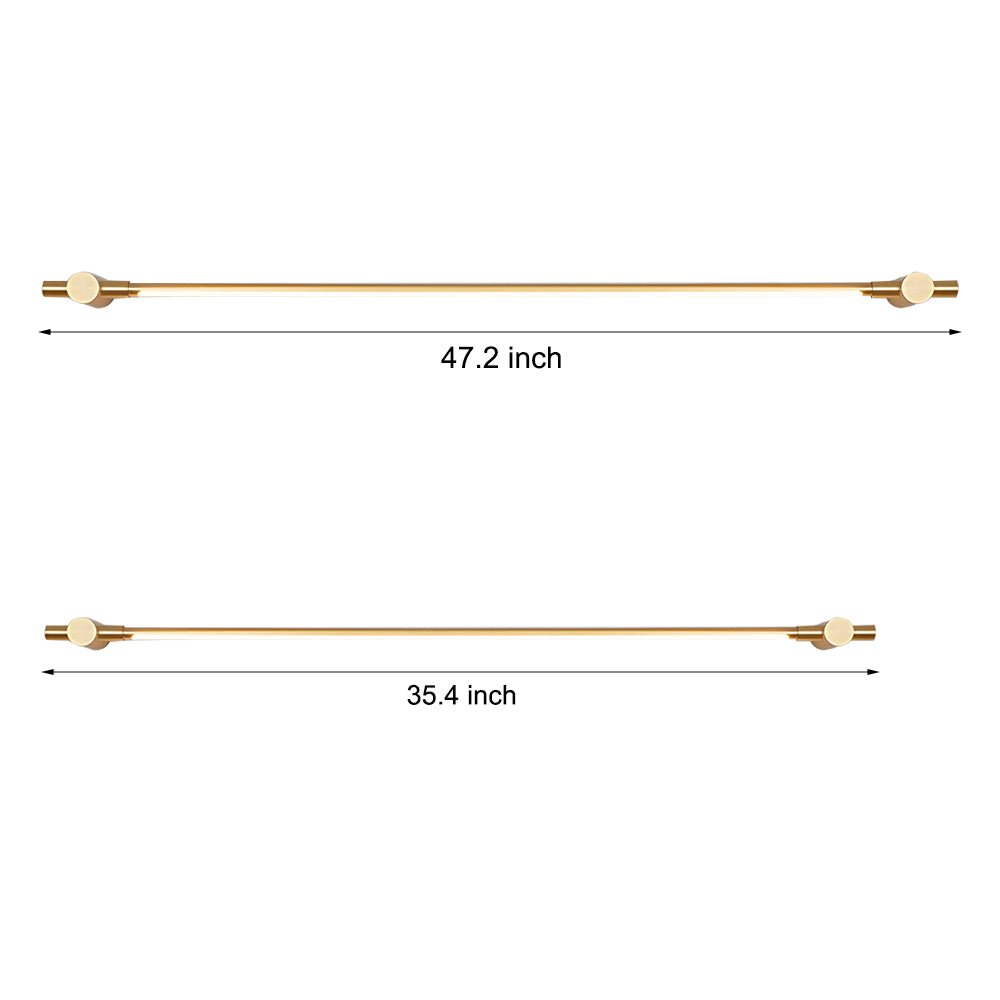 Brass Linear LED Bathroom Vanity Light 35.4’’ & 47.2’’ Elegant Mirror Lighting Modern Bathroom Light Fixture Energy-Efficient LED Lighting for Home Decor Luxury Bathroom Lighting Brushed Brass Finish Stylish Wall Sconce for Vanity Mirror Contemporary Bath