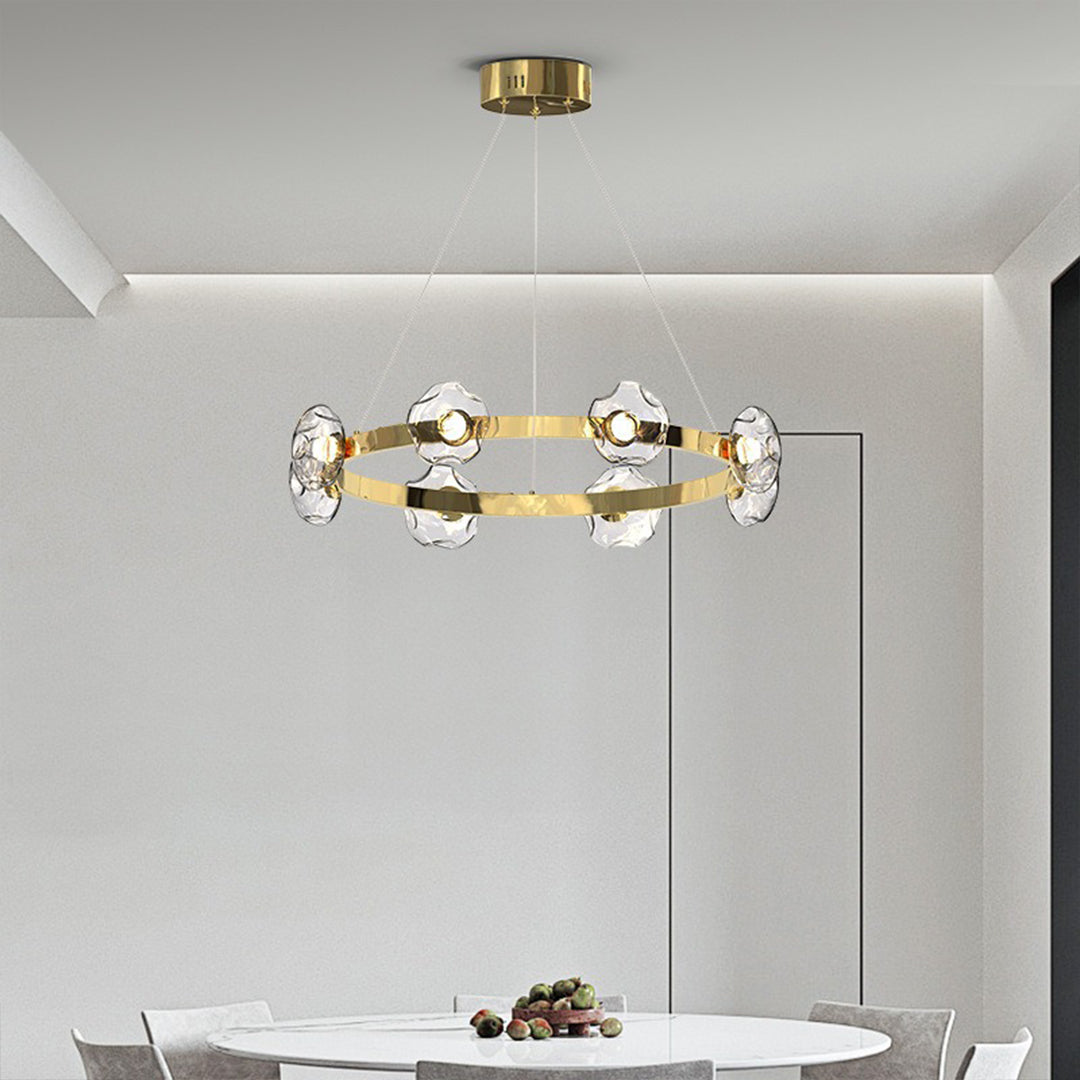 LED Dome Glass Ring Chandelier - Modern Nordic Ceiling Light