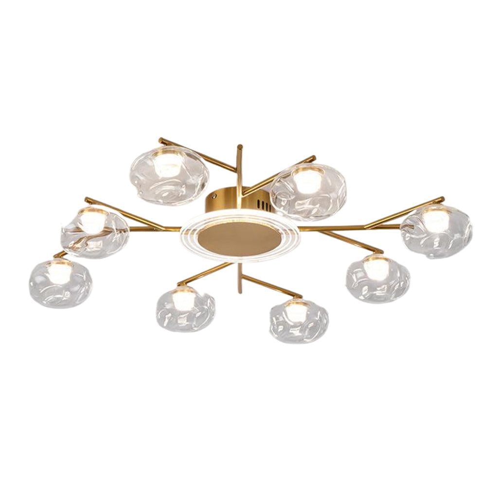 Round Large Semi Flush Mount Ceiling Light - Branching Design for Elegant Illumination