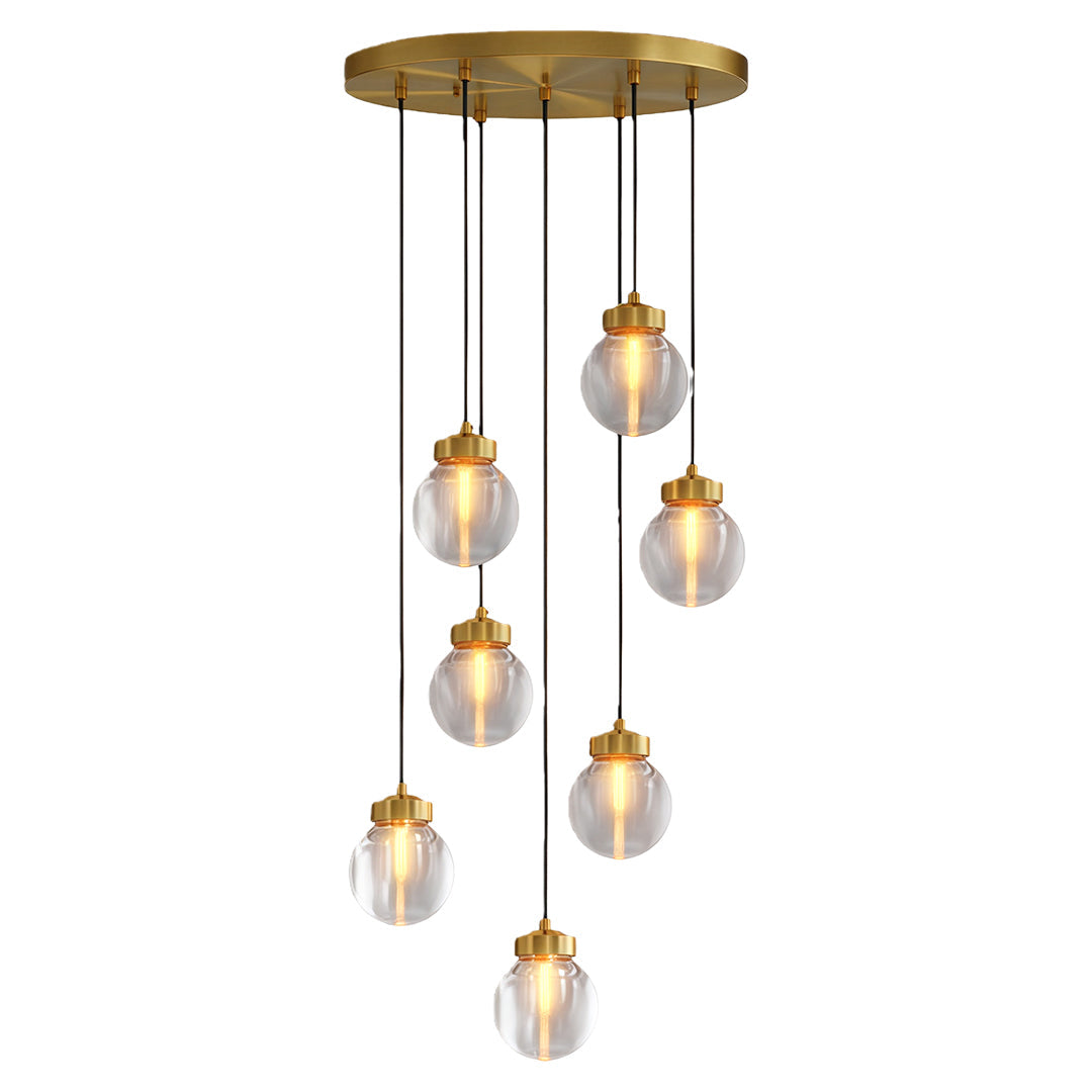 Modern Copper Chandelier Luxury Glass Ceiling Light