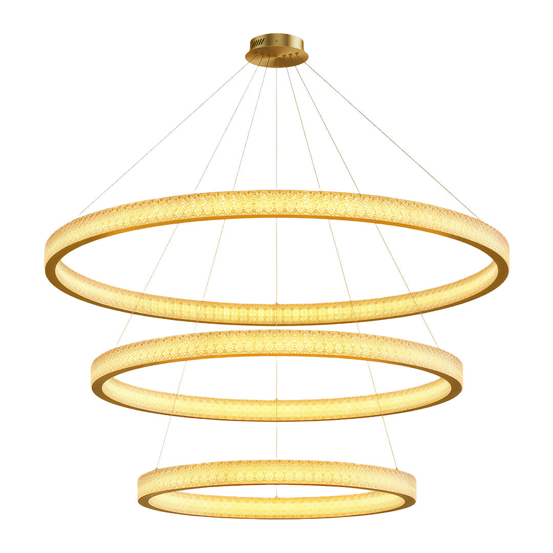 Circular Modern Copper Chandelier – Luxury Ceiling Light Fixture