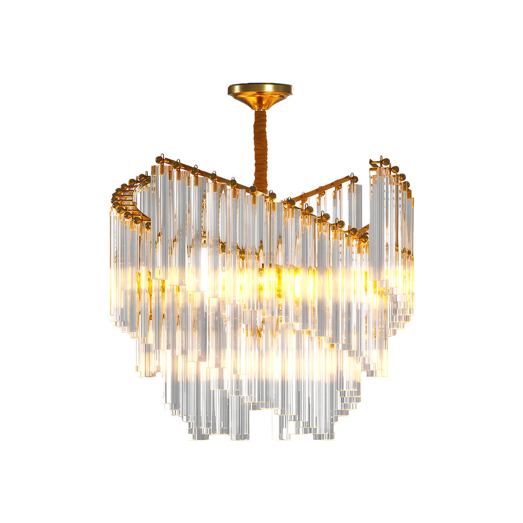 Vintage Crystal Chandelier Copper Luxury Ceiling Light