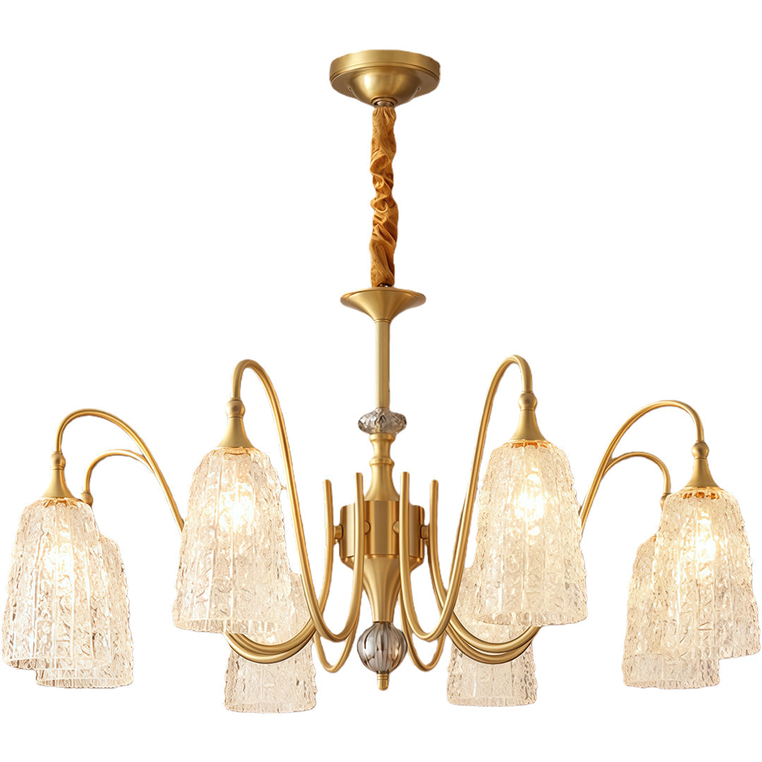 Brass Vintage Chandelier | Ornate Classic Glass Ceiling Light