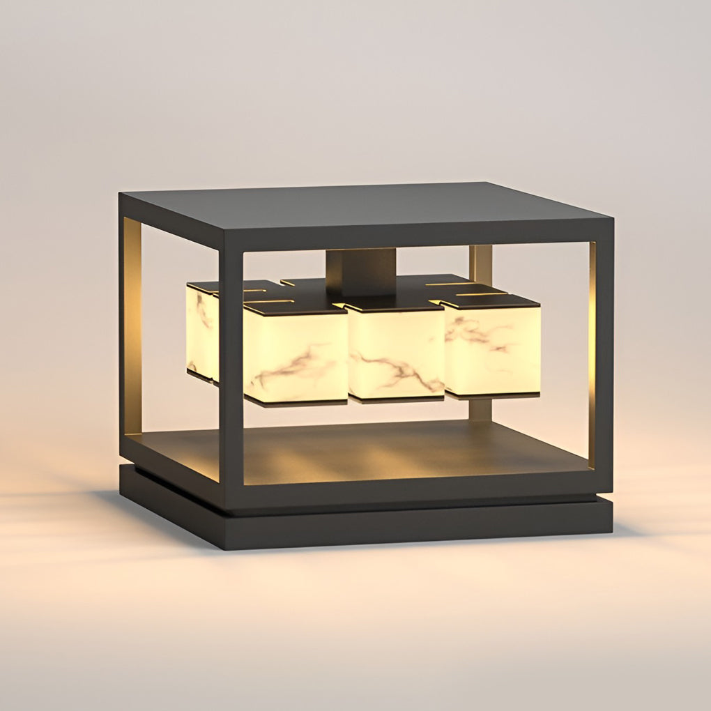 Brick Pillar Solar Lights Waterproof Metal Outdoor Lighting