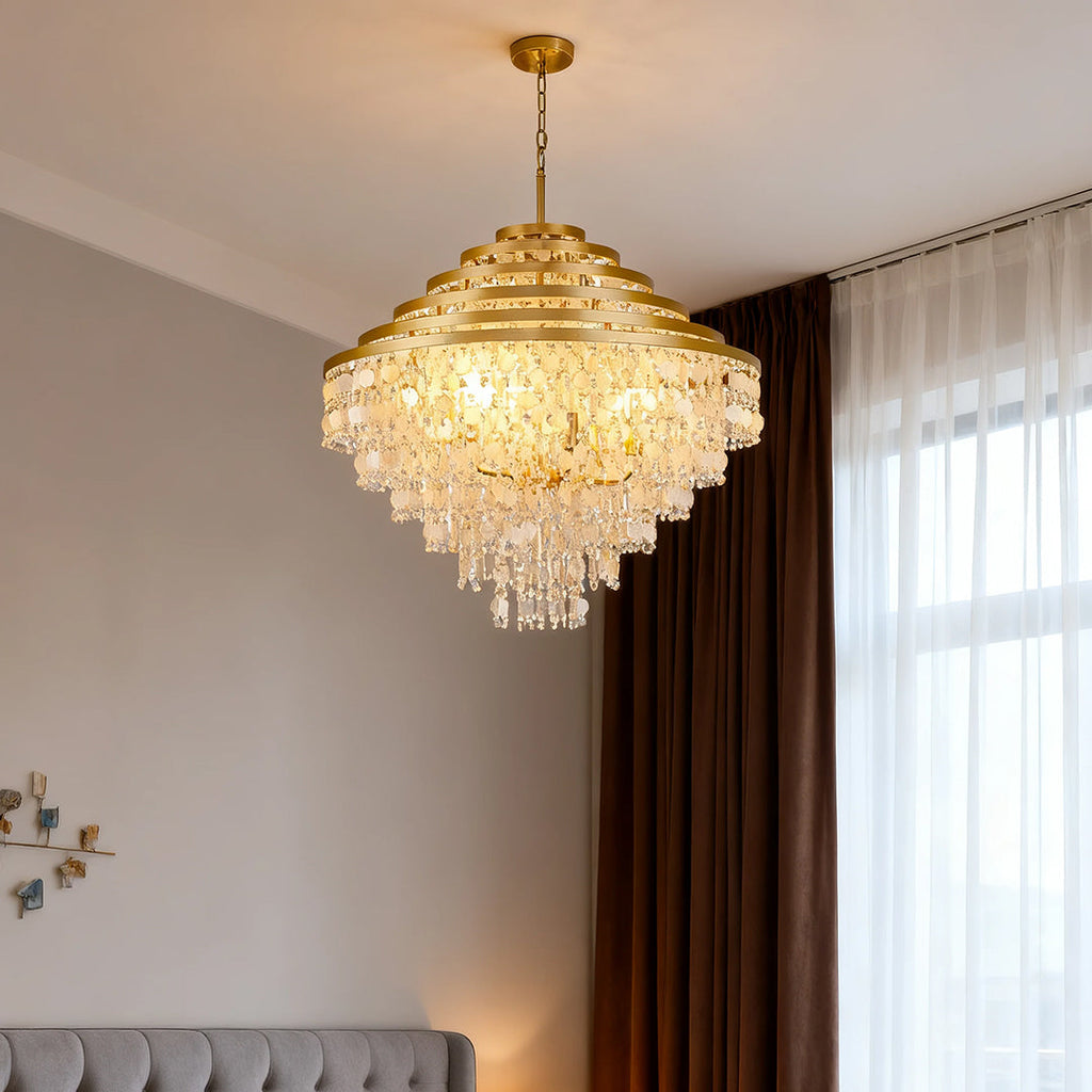 Hanging Shell Chandelier Artful Gyro Ceiling Light