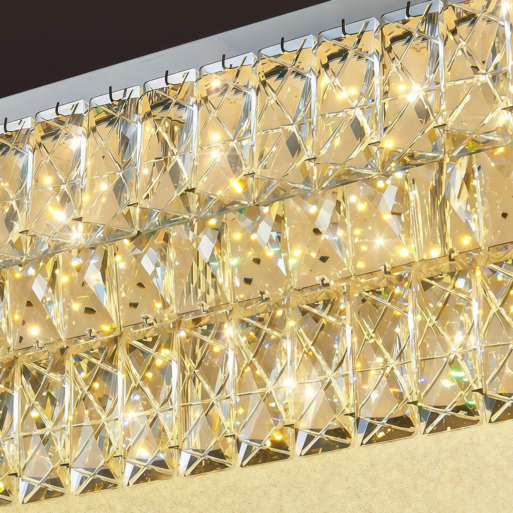 Flush Mounted LED Crystal Lamp - Luxury Eye-Protecting Light Fixture