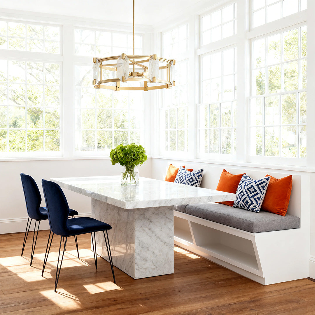 Round Glass Chandelier - Classic American Ceiling Light Elegance
