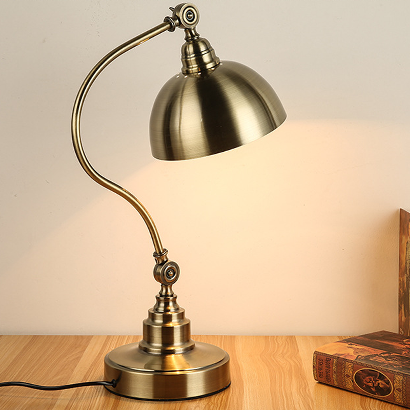 Bronze Vintage Metal Gooseneck LED Desk Lamp