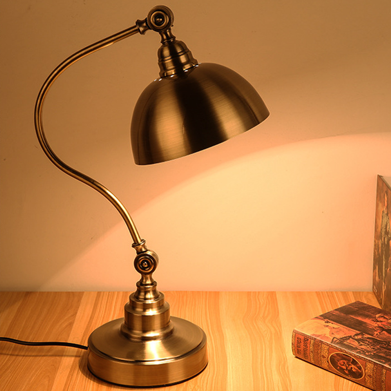 Bronze Vintage Metal Gooseneck LED Desk Lamp