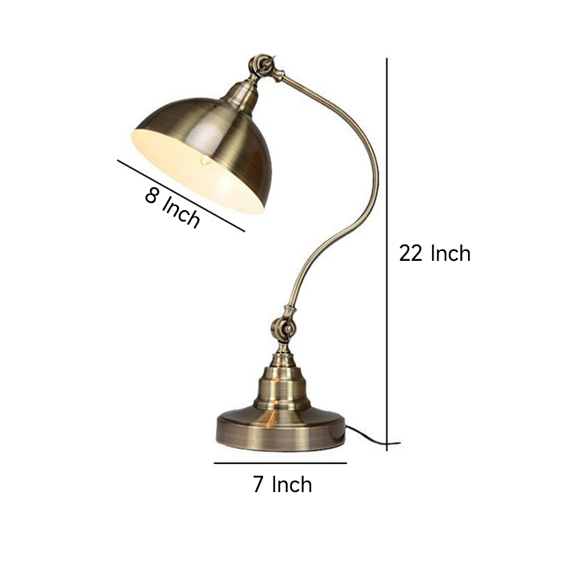 Bronze Vintage Metal Gooseneck LED Desk Lamp