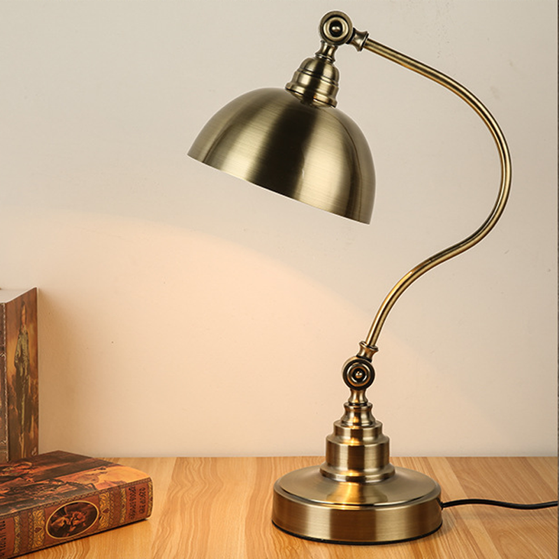 Bronze Vintage Metal Gooseneck LED Desk Lamp