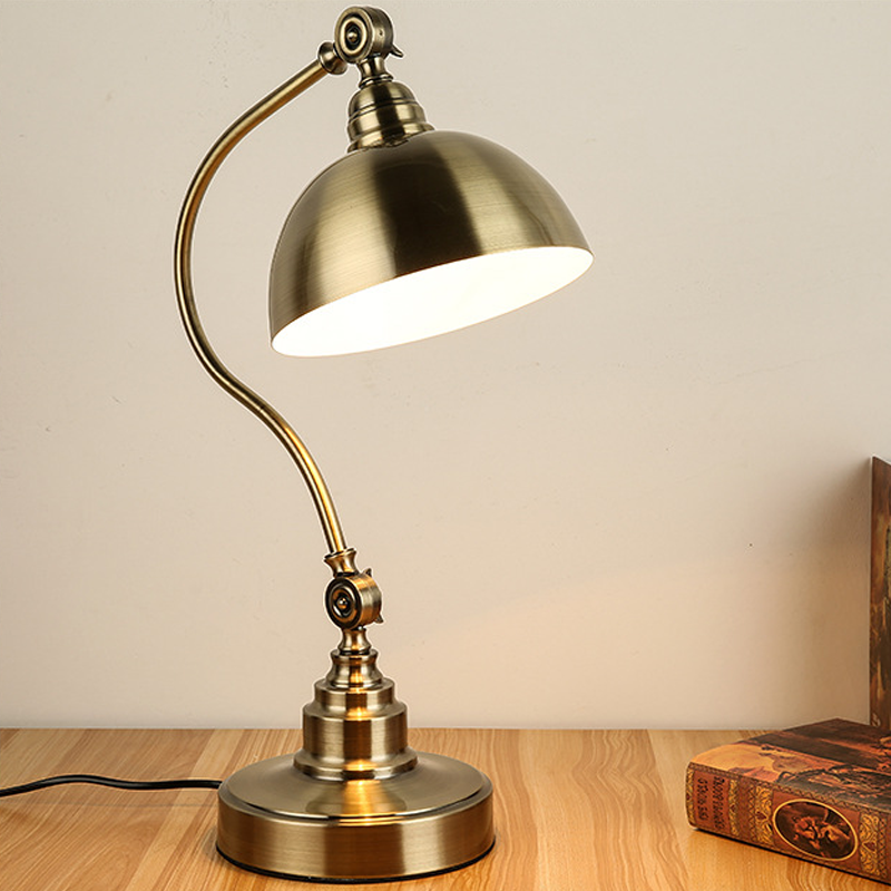 Bronze Vintage Metal Gooseneck LED Desk Lamp