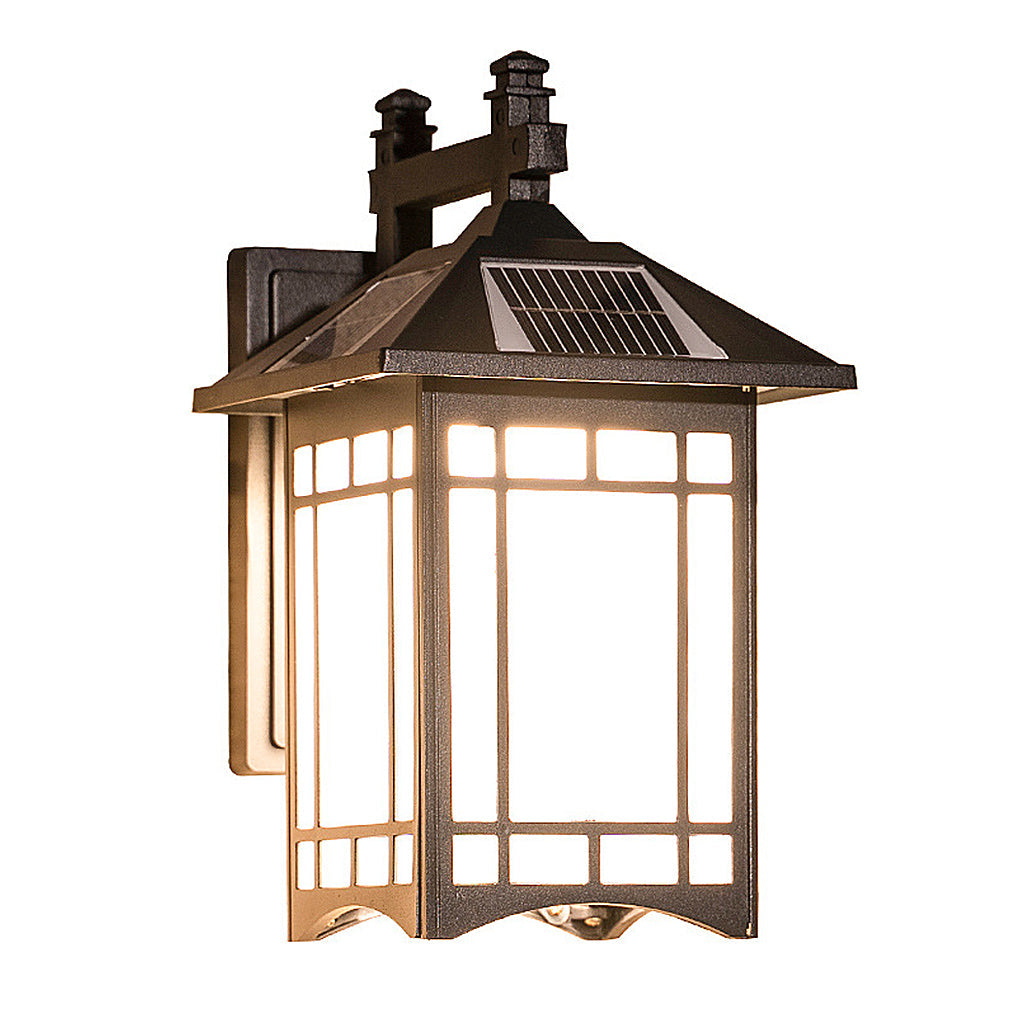 Retro LED Lantern Wall Sconce - Die-Cast Aluminum Glass Lamp