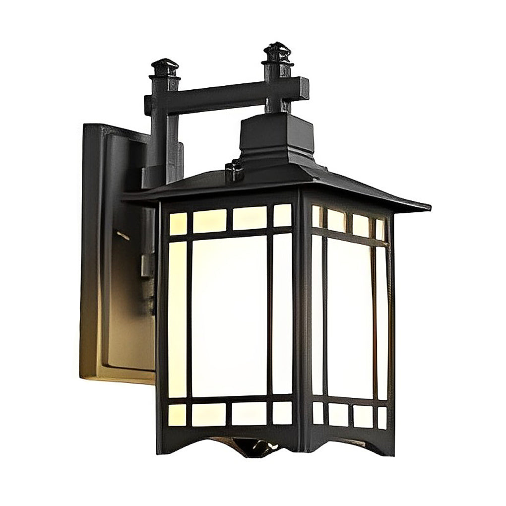 Retro LED Lantern Wall Sconce - Die-Cast Aluminum & Glass Lamp
