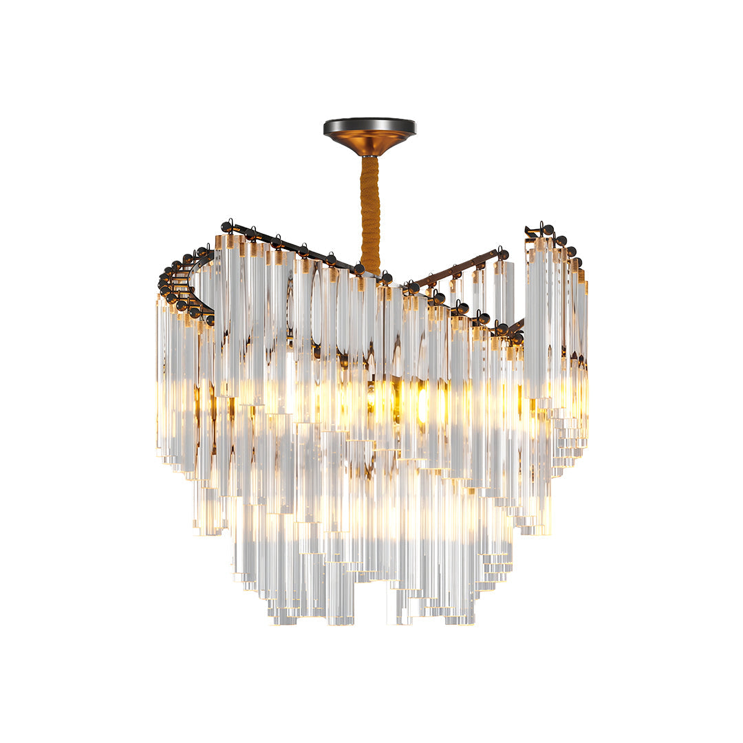 Vintage Crystal Chandelier Copper Luxury Ceiling Light