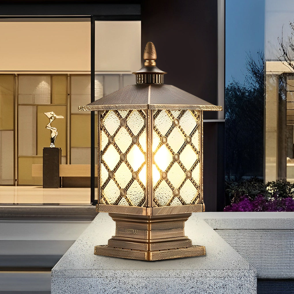 Modern Waterproof Street Light Pillar - Retro Outdoor Lighting Solution