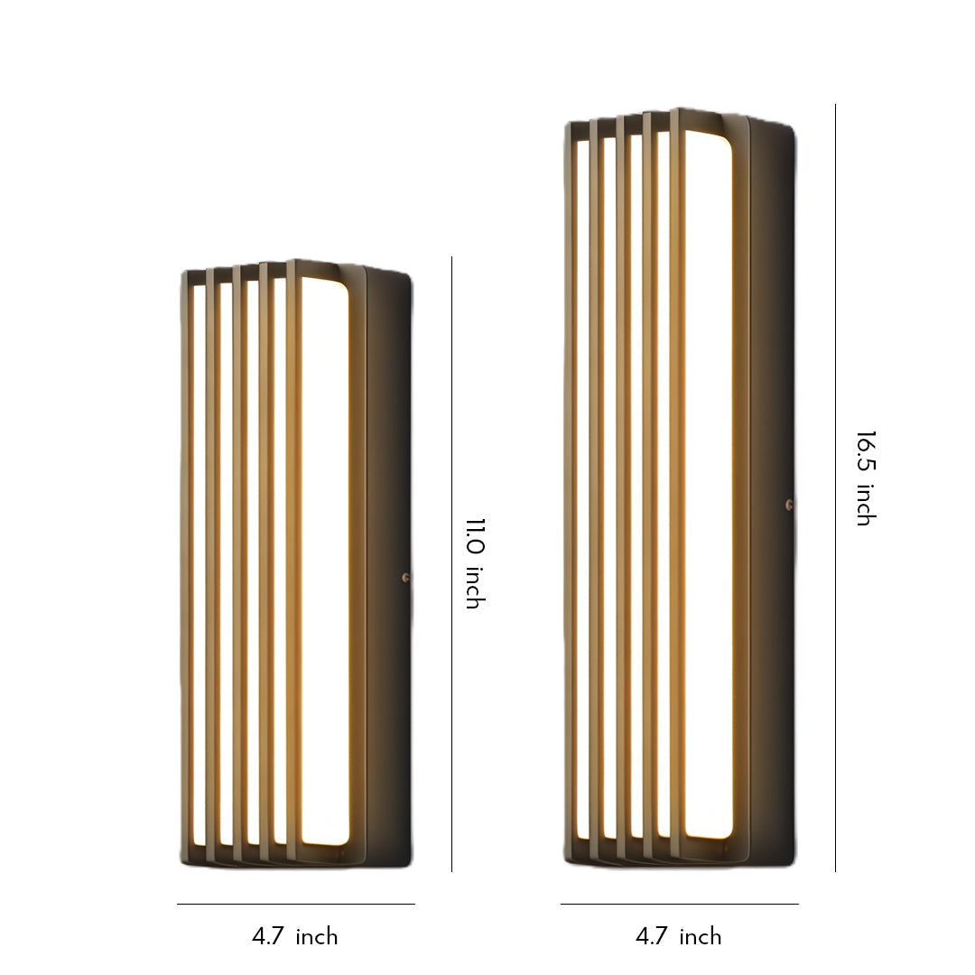 Wall-Mounted Waterproof Black Linear Outdoor Light