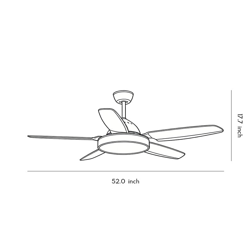 Brown Ceiling Fan with Light - Industrial Real Wood Blades