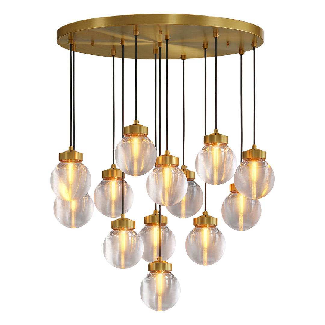 Modern Copper Chandelier Luxury Glass Ceiling Light