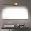 Brushed Brass Linear LED Vanity Light Slim Cylinder Design Bathroom Lighting Fixtures Modern Wall Sconce for Home Decor Contemporary LED Bathroom Lights Elegant Vanity Lighting for Makeup and Grooming