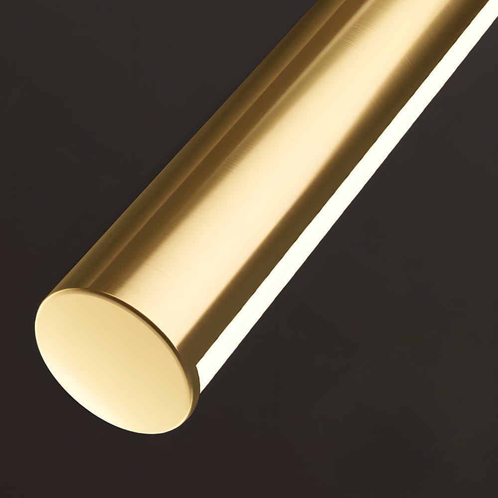 Brushed Brass Linear LED Vanity Light Slim Cylinder Design Bathroom Lighting Fixtures Modern Wall Sconce for Home Decor Contemporary LED Bathroom Lights Elegant Vanity Lighting for Makeup and Grooming