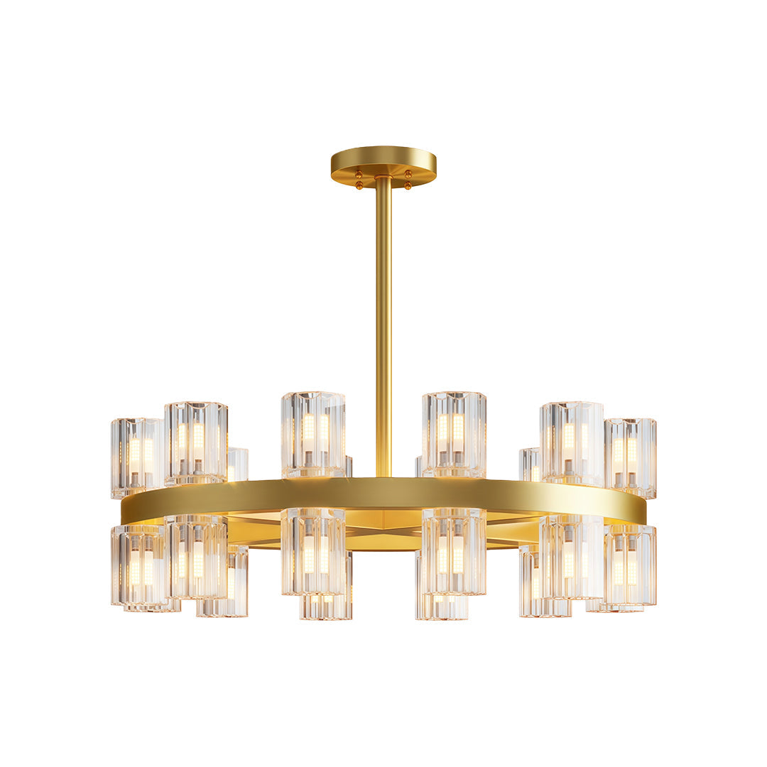 Luxury Crystal Chandelier - American Copper Ceiling Light