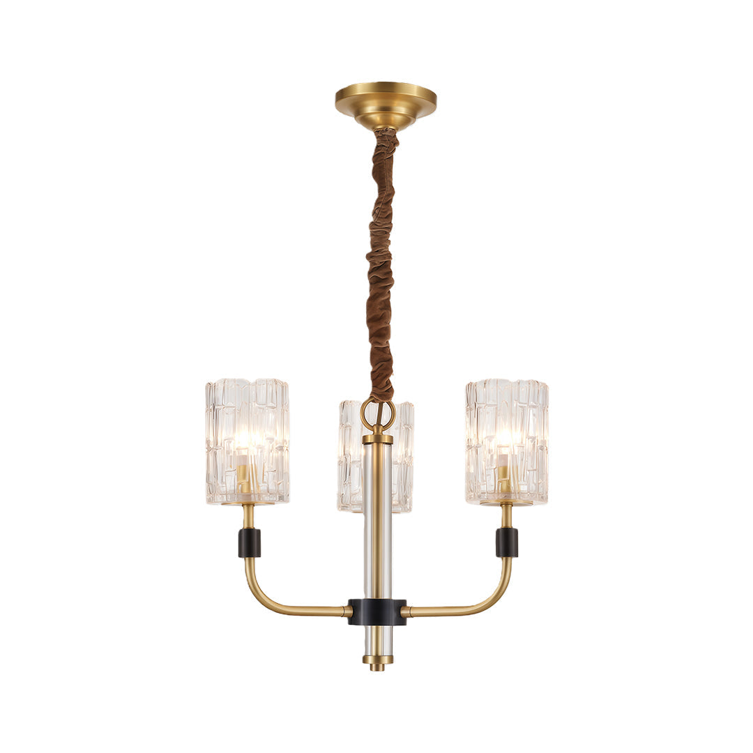 Luxury Copper Glass Chandelier - Modern Minimalist Ceiling Light