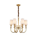 Copper Chandelier with Modern Fabric Lampshade Ceiling Light