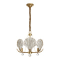 Shell Chandeliers Modern Copper Glass Ceiling Light - Elegant Lighting Fixture for Home Decor, Contemporary Design, Stylish Pendant Lamp, Unique Shell Shape, Warm Glow Illumination