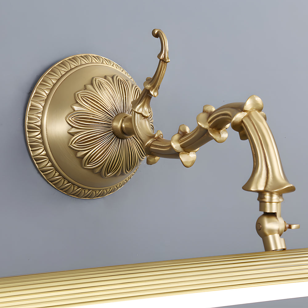 Brushed Gold Vanity Light Bar - European-Style Linear Copper Light Fixture for Bathroom, Modern Wall Sconce, Stylish Lighting, Elegant Home Decor, Vintage Inspired Design, Contemporary Lighting Solution, Adjustable Brightness Option, High-Quality Copper F