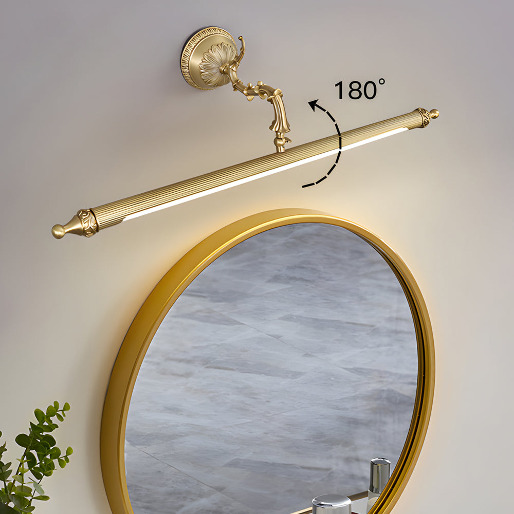 Brushed Gold Vanity Light Bar - European-Style Linear Copper Light Fixture for Bathroom, Modern Wall Sconce, Stylish Lighting, Elegant Home Decor, Vintage Inspired Design, Contemporary Lighting Solution, Adjustable Brightness Option, High-Quality Copper F