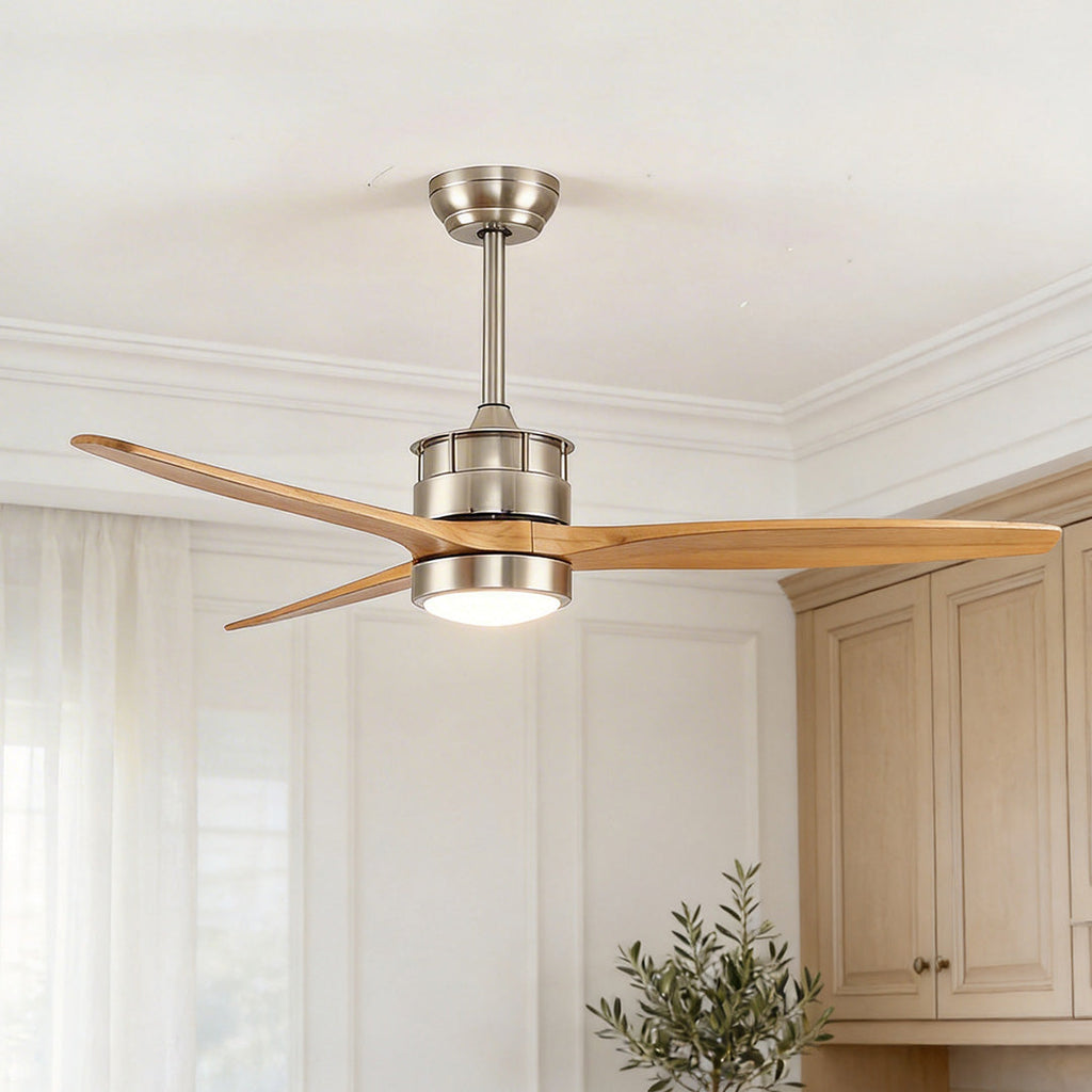 Contemporary LED Ceiling Fan with Remote Control and Light