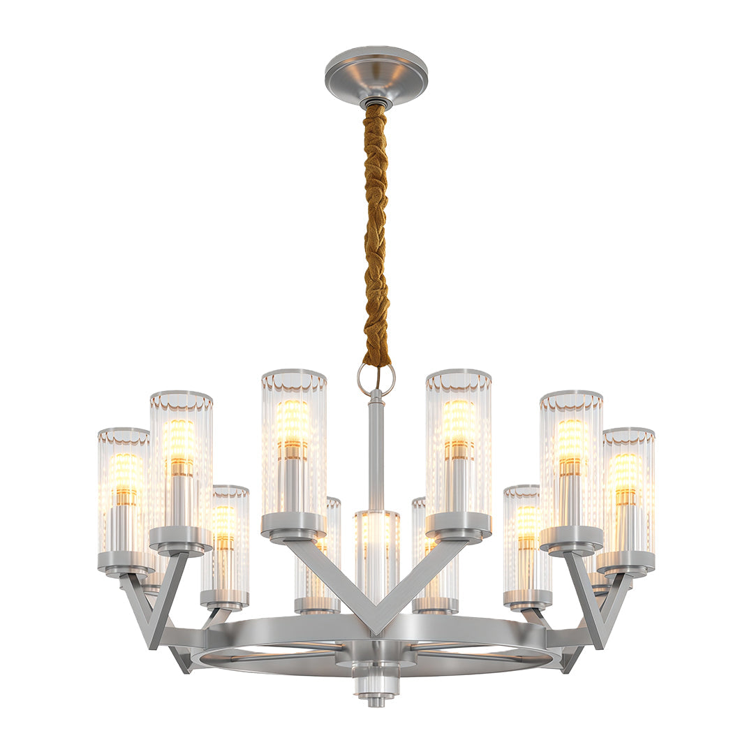 Luxury Copper Glass Drop Chandelier Ceiling Light