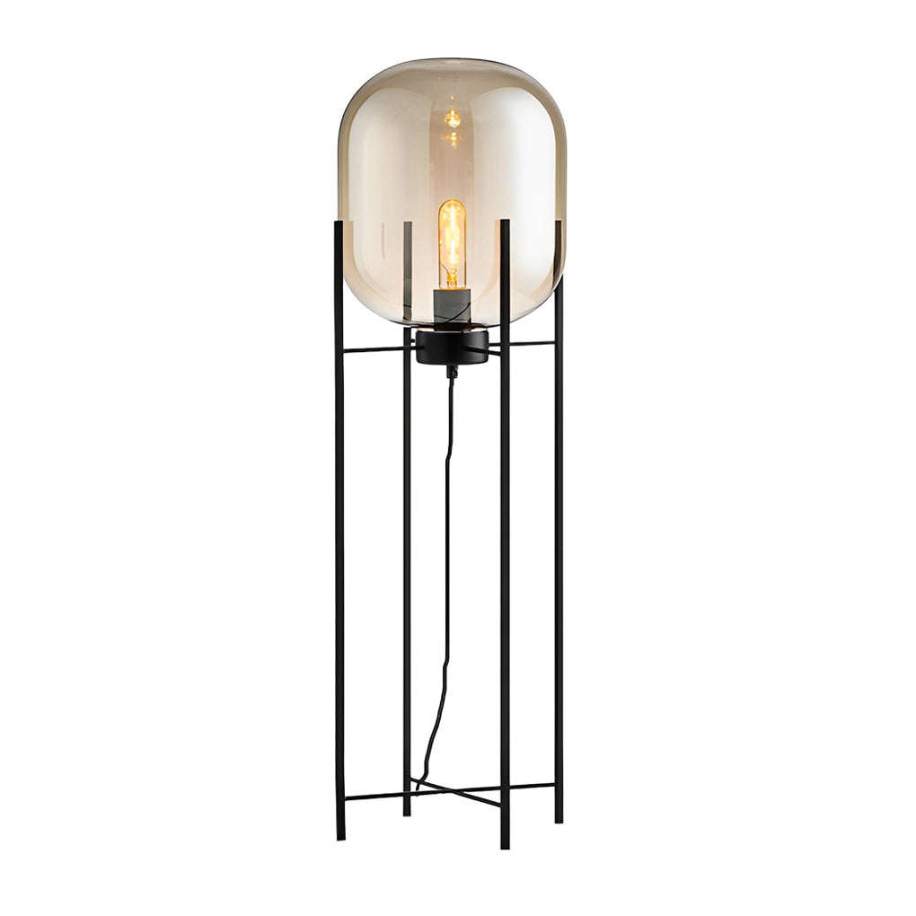 Bubble Glass Floor Lamp Industrial Rods Lighting