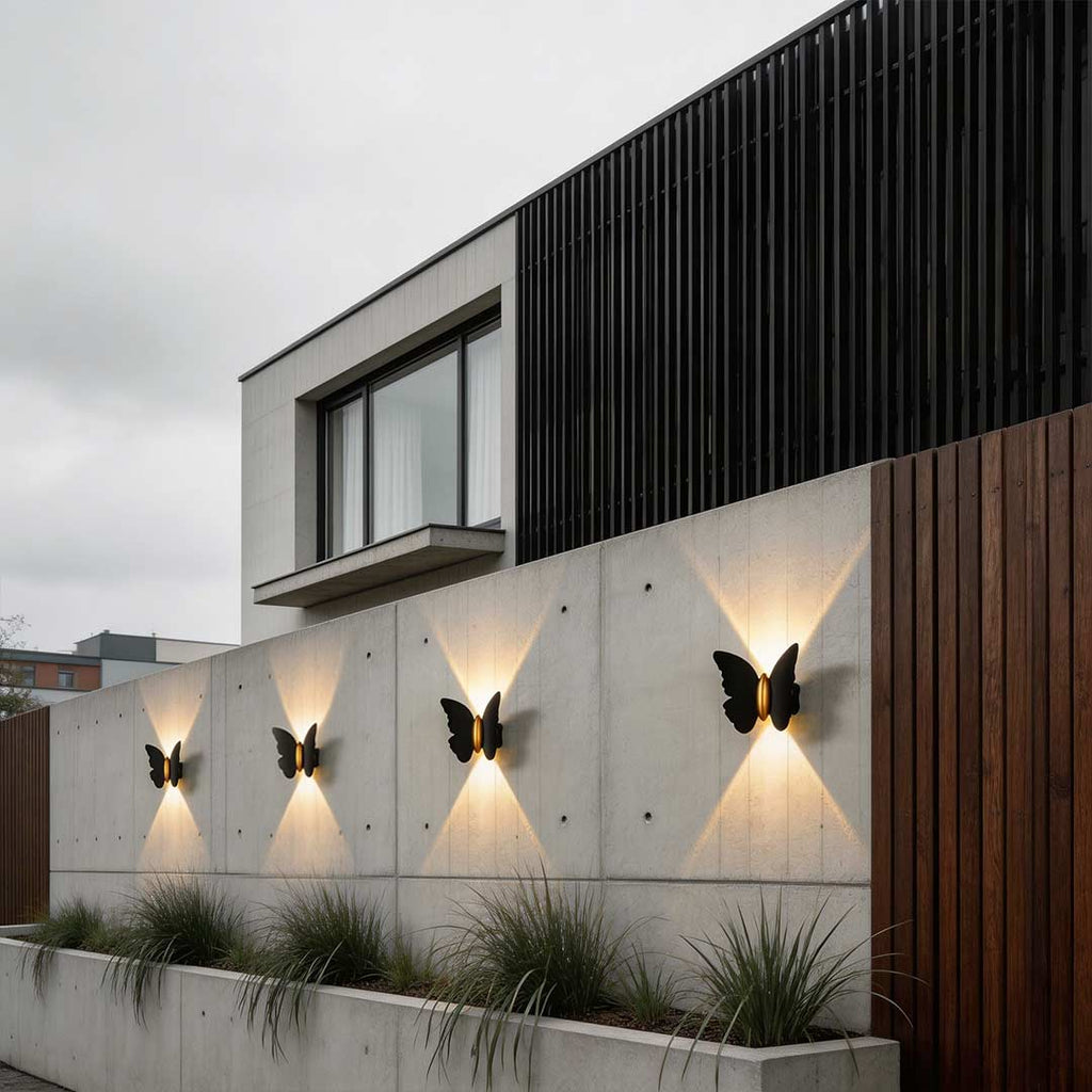 Butterfly Wall Lamp LED Waterproof Outdoor Light Up & Down