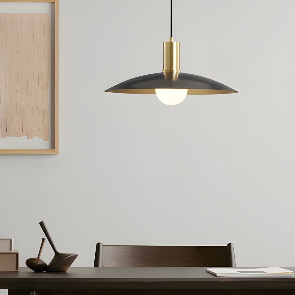 Brass Flared Pendant Light - Modern Elegant LED Ceiling Fixture
