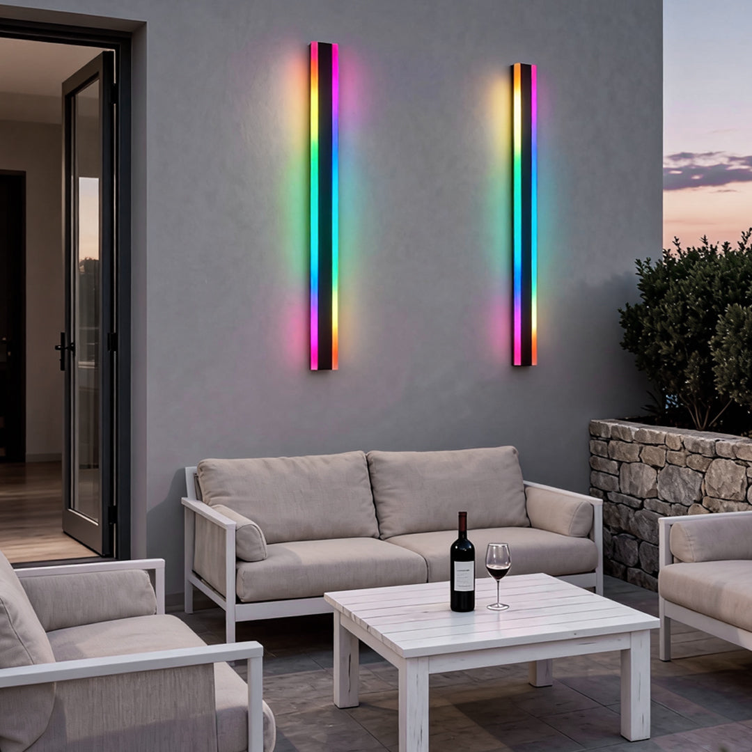 RGB Waterproof LED Linear Wall Light - Modern Metal Fixture