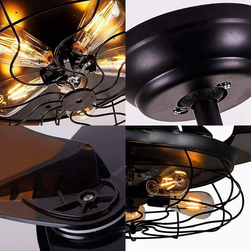 3-Blade Farmhouse Retractable Ceiling Fan with Light