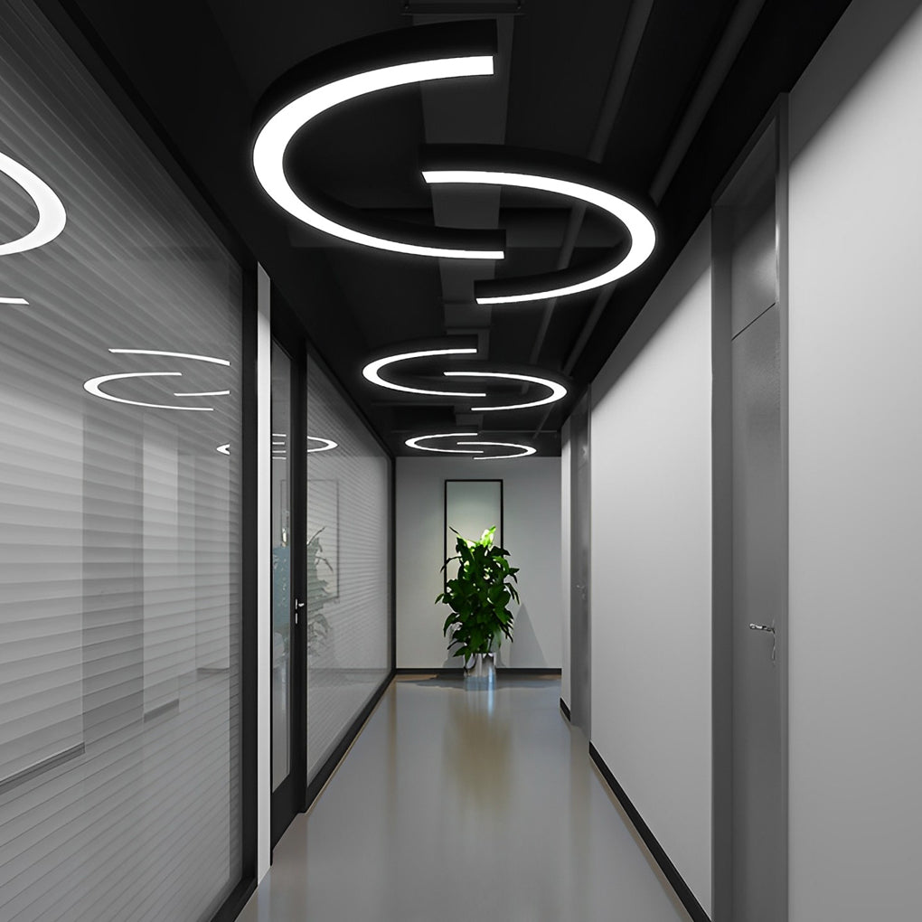 2-PCS C Shape Pendant Light Minimalist Arc Linear Lighting