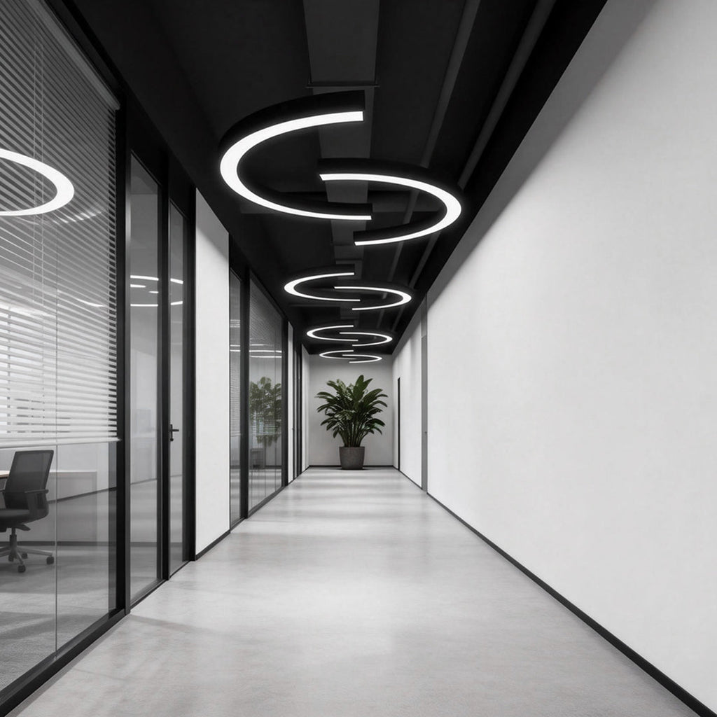 2-PCS C Shape Pendant Light - Minimalist Arc Linear Commercial Lighting