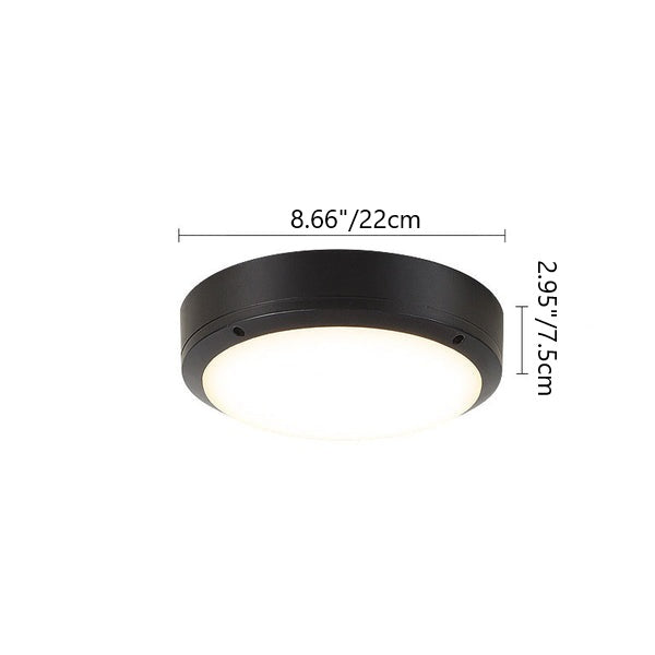 Modern Outdoor Waterproof Aluminum Round LED Ceiling Light for Patios