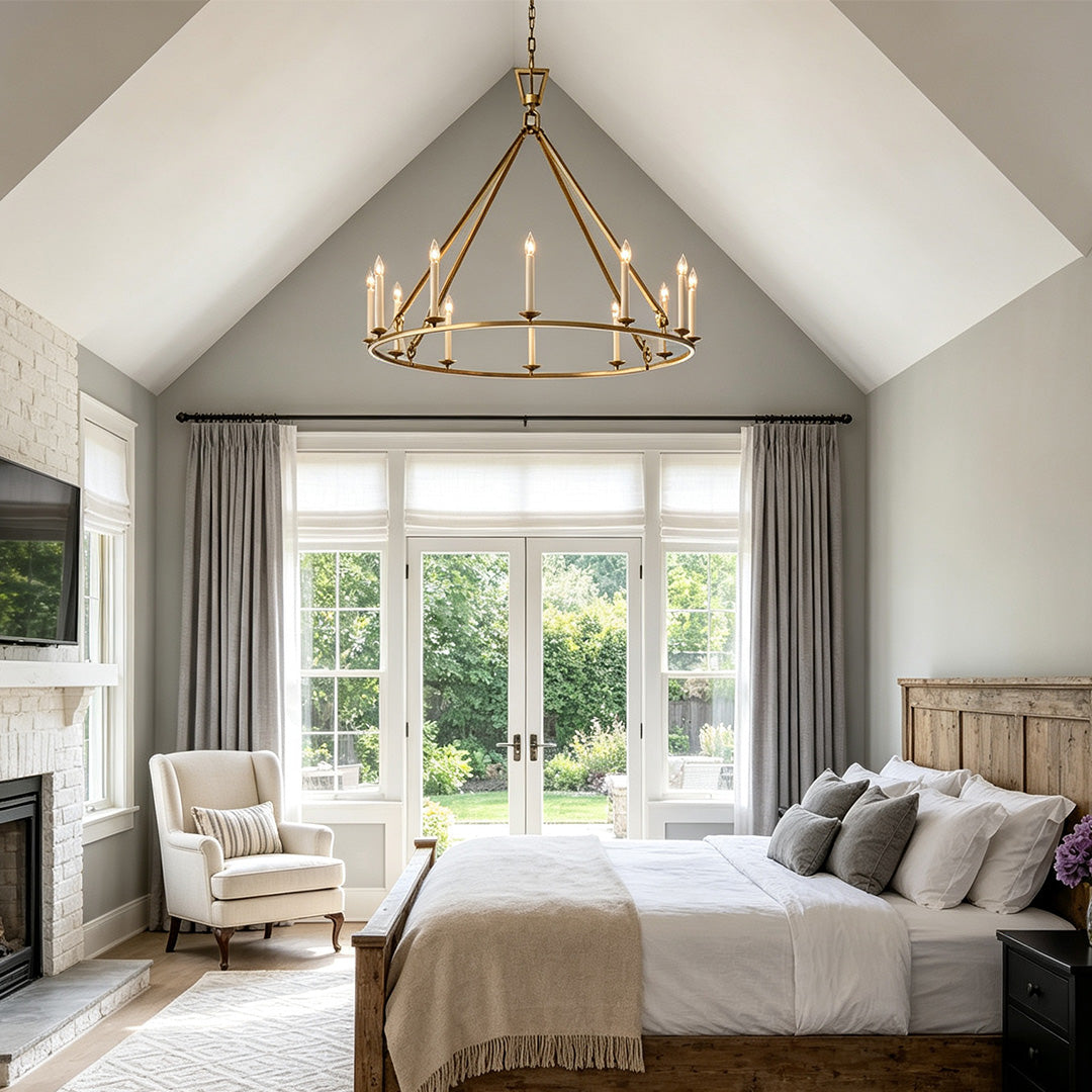 Chandelier Candle Style Metal Ceiling Light - American Retro Design