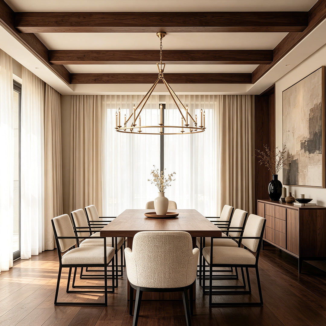 Chandelier Candle Style Metal Ceiling Light - American Retro Design