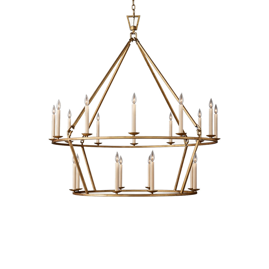 Chandelier Candle Style Metal Ceiling Light - American Retro Design