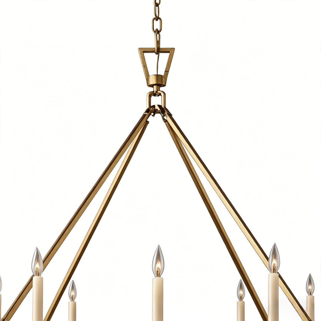 Chandelier Candle Style Metal Ceiling Light - American Retro Design