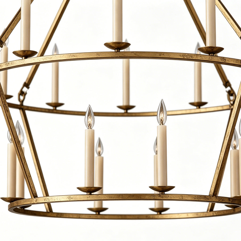 Chandelier Candle Style Metal Ceiling Light - American Retro Design