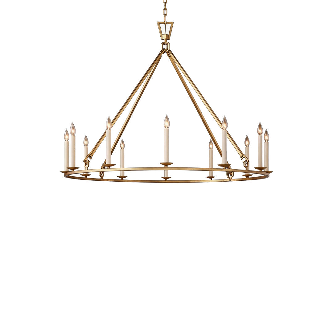 Chandelier Candle Style Metal Ceiling Light - American Retro Design