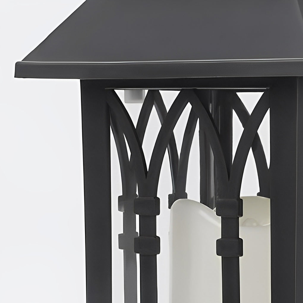 Candlestick Lantern Portable LED Solar Outdoor Lamp Black